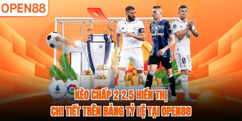 Kèo chấp 2 2.5 hiển thị chi tiết trên bảng tỷ lệ tại OPEN88