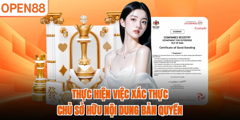 Thực hiện việc xác thực chủ sở hữu nội dung bản quyền